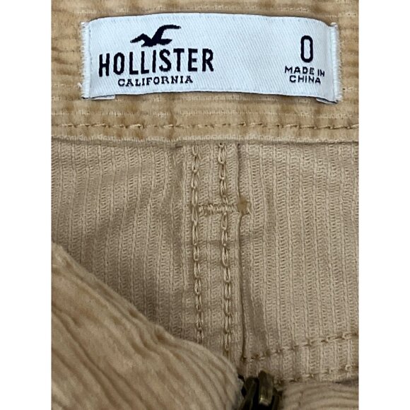 Hollister XS Camel Corduroy High Rise Mini Skirt Zip Front Pockets - Picture 11 of 12